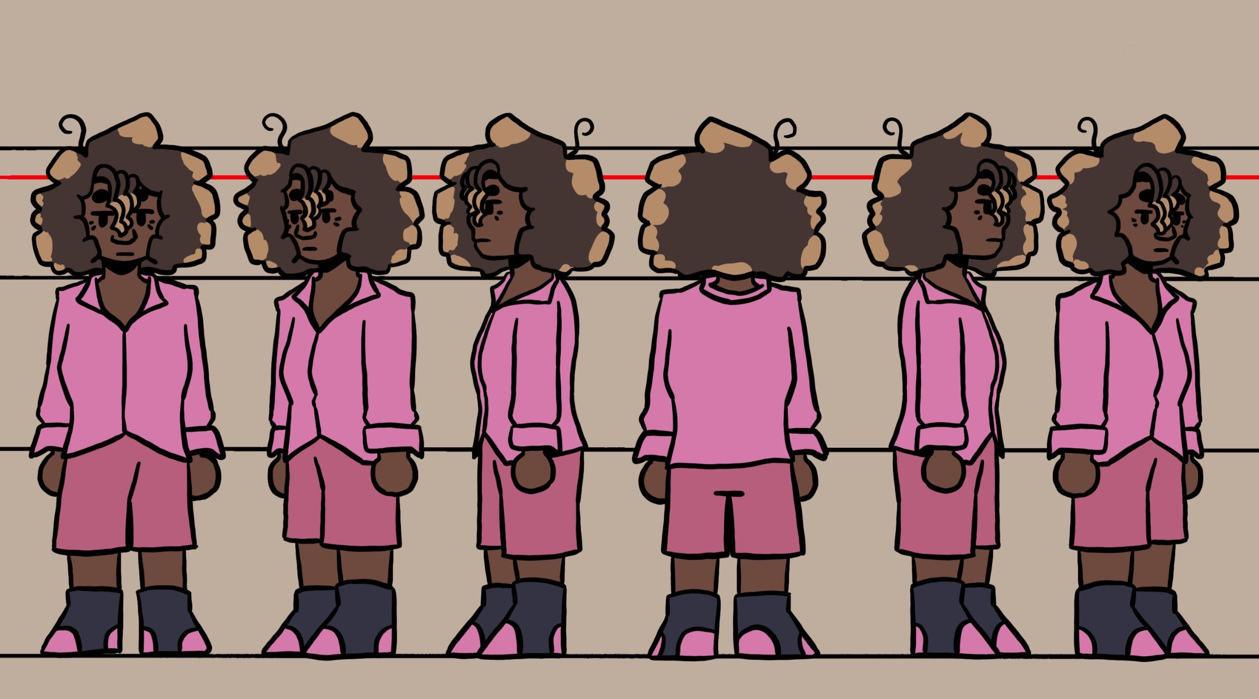 an illustration of a character turnaround
