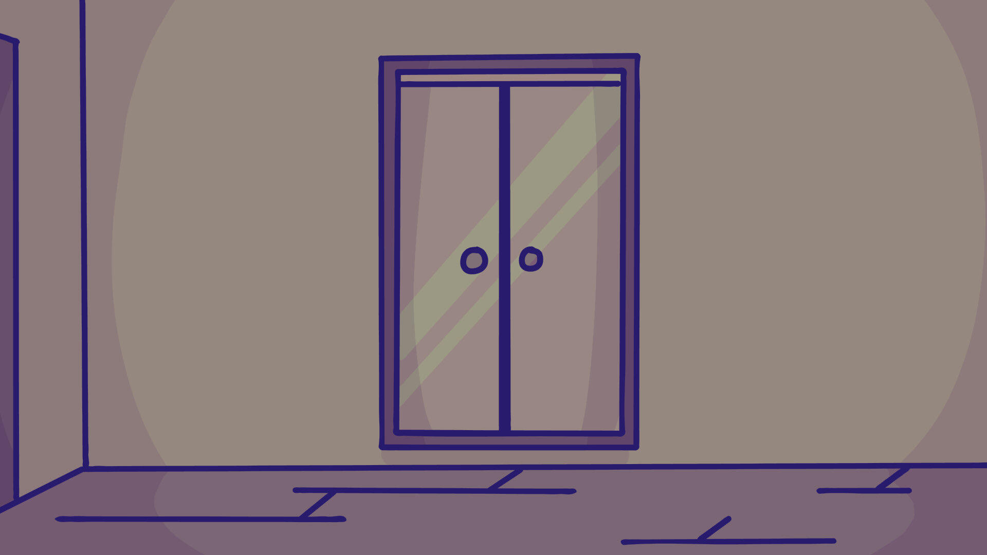 an illustration of a hallway, centred on a mirror