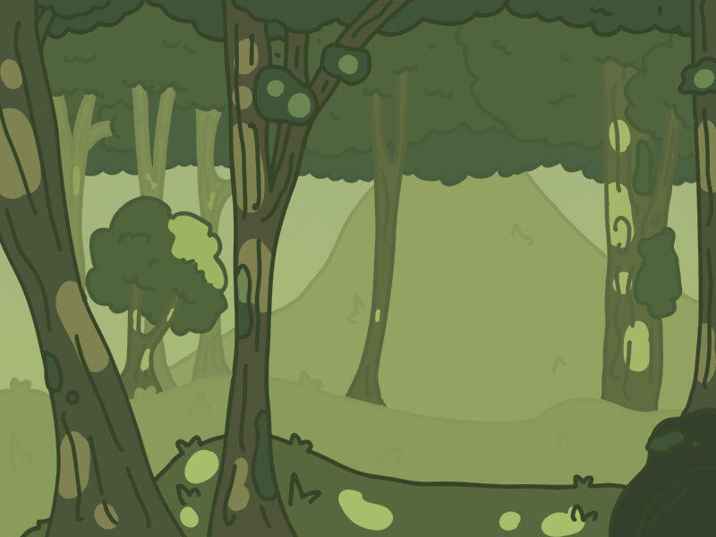 an illustration of a wooded area
