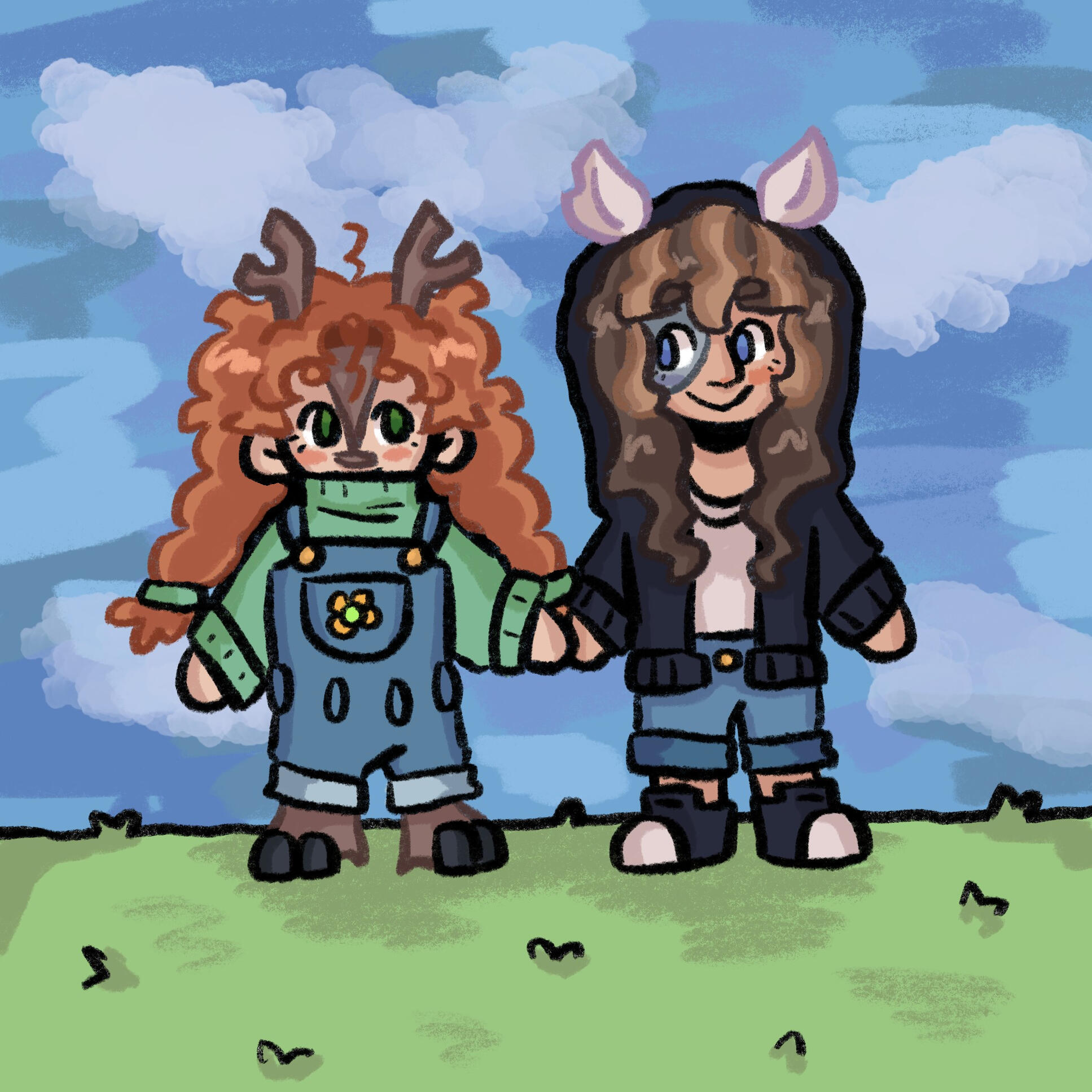 an illustration of Geminitay and Pearlescentmoon in Simple Life